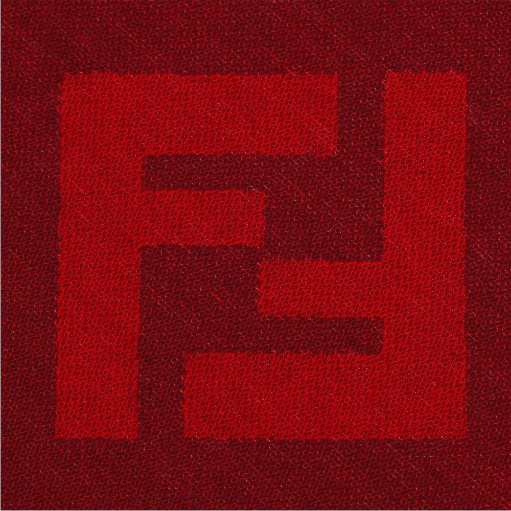 Authentic FENDI Monogram Fringed-Edge Scarf - Picture 6 of 17